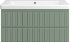 Brevita Тумба с раковиной Victory 105 подвесная зеленая