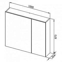 Aquanet Зеркало-шкаф Йорк 100 – фотография-2