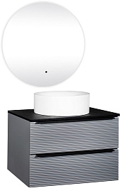 Runo Мебель для ванной Орлеан 70 Palla подвесная серая/черная – фотография-1