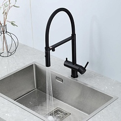 Gappo Смеситель для кухни G4397-86 черный – фотография-3