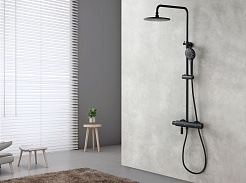 Lemark Душевая система Bronx LM3772BL с термостатом черная – фотография-2