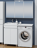 СанТа Мебель для ванной под стиральную машину Марс 120 L 2 двери белая