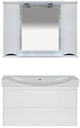 Misty Тумба с раковиной Элвис 105 белая подвесная – фотография-2