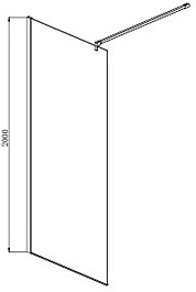 Aquatek Душевая перегородка 100x200 AQ WIW 10020CH с держателем профиль хром стекло прозрачное – фотография-5