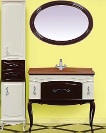 Misty Мебель для ванной Флоренция 100 бежево-коричневая – фотография-1