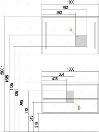 Акватон Тумба с раковиной "Римини 100" янтарь – фотография-3
