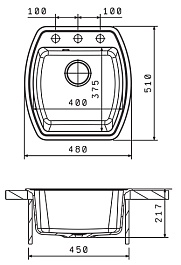 Florentina Мойка гранитная Нире 480 жасмин – фотография-2