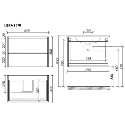 Sancos Тумба под раковину Libra 70 белый глянец – фотография-7