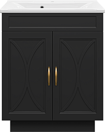 Misty Тумба с раковиной Амбра 70 черная матовая – фотография-1