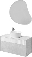 Акватон Мебель для ванной Марбл 100 Mila 40 подвесная слэйт/белая матовая