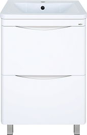 Misty Тумба под раковину Атлантик 60 2 ящика белая – фотография-2