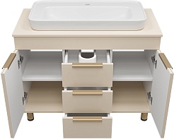 Brevita Тумба с раковиной Enfida 100 бежевая – фотография-3