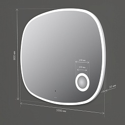 Am.Pm Зеркало Func 100x80 с подсветкой и увеличительным зеркальцем – фотография-9