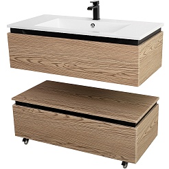 Cezares Тумба с раковиной Slider 100 с 2 ящиками дуб тангент – фотография-4