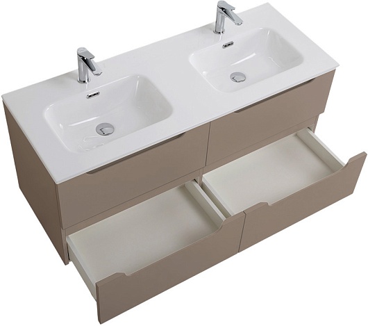 BelBagno Тумба под раковину Etna 120 4 ящика подвесная бежевая матовая – фотография-6