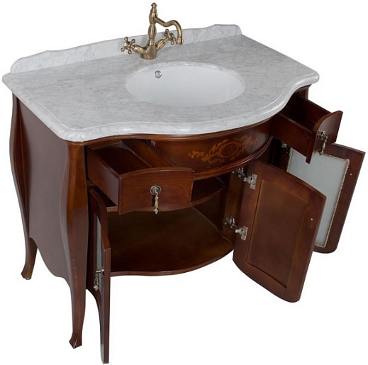 Demax Тумба с раковиной "Версаль 110" cerezo витраж – картинка-7