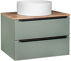 Runo Мебель для ванной Орлеан 70 Palla подвесная зеленая/дуб натуральный – фотография-2