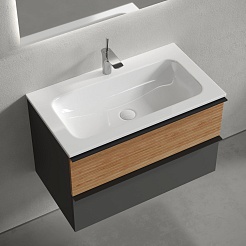 Sancos Мебель для ванной Delta 80 дуб красный/графит – фотография-6