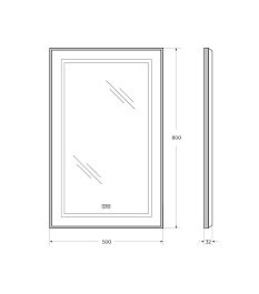 BelBagno Зеркало SPC-KRAFT-500-800-LED-TCH-WARM-NERO – фотография-6