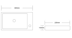 Зов Тумба с раковиной Монови Слим 40 подвесная антрацит – фотография-7