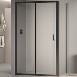 RGW Душевой уголок Passage PA-74B (PA-14B + Z-050-2B) 110x100 профиль черный стекло прозрачное – фотография-1