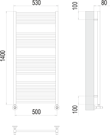 Terminus Полотенцесушитель водяной Ватикан П22 500x1400 хром – фотография-3