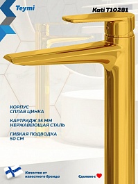 Teymi Смеситель для раковины чаши Kati T10281 золото – фотография-6