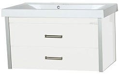 Misty Тумба с раковиной Джулия QVATRO 105 подвесная белый White – фотография-1