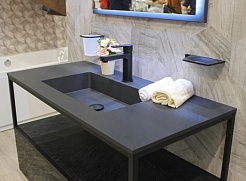 Cezares Тумба и каркас с раковиной Cadro 120 Nero – фотография-7