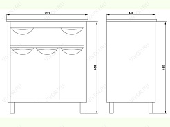 Водолей Тумба с раковиной "Габи 75" венге/дуб – фотография-2