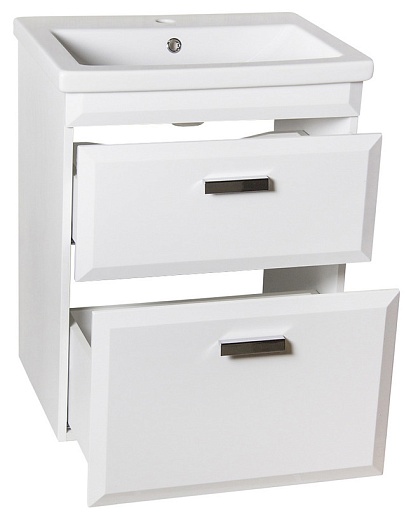 Style Line Тумба для умывальника Лотос 60 Люкс белая PLUS подвесная – картинка-3