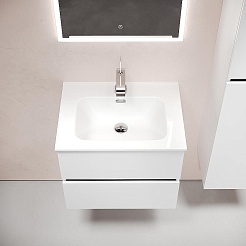 Sancos Тумба с раковиной Urban 60 белый глянец раковина Element 61 CN7001 – фотография-5