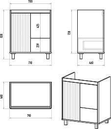 Brevita Тумба с раковиной Risacca Pistachio 70 фисташковый – фотография-11