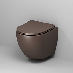 Grossman Унитаз подвесной Color GR-4455BRMS коричневый матовый – фотография-5