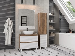 Brevita Шкаф пенал Dakota 35 R дуб галифакс олово/белый матовывй – фотография-10