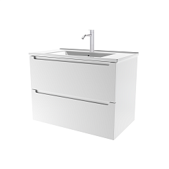 Зов Тумба под раковину Дион 80 подвесная под столешницу матовая белая – фотография-2