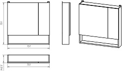 Misty Зеркальный шкаф Кама 75 светлое дерево – фотография-3