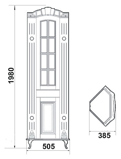 Атолл Шкаф-пенал "Александрия" айвори угловой – картинка-3
