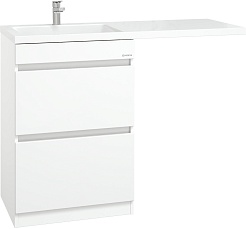 Onika Тумба с раковиной Милтон 120 L под стиральную машину белая – фотография-1