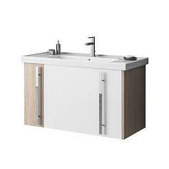  Тумба с раковиной Стайл 100 белый/орегон – фотография-5