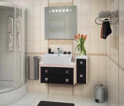 Водолей Мебель для ванной "Сильвия 75" венге/дуб – фотография-2