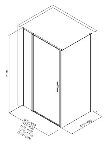 Allen Brau Душевой уголок Priority 160x100 3.31038.BA/3.31047.BA серебро браш – картинка-7
