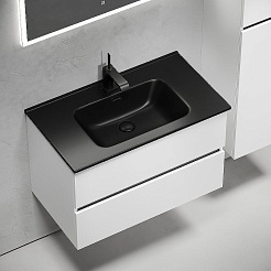 Sancos Тумба с раковиной Urban 80 белый глянец раковина Element 81 CN7005MB – фотография-3