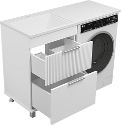 Brevita Тумба под раковину Enfida 60 под стиральную машину белая – фотография-4