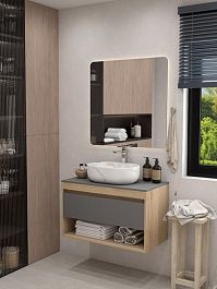 Teymi Раковина накладная в ванную Solli 48 artceramic мрамор белый матовый T50386 – фотография-8