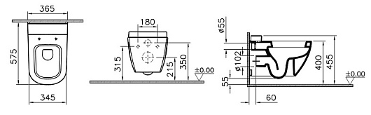 Vitra Унитаз подвесной D-Light 5910B003-1086 с емкостью для чистящей жидкости – картинка-3