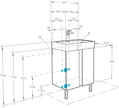 Акватон Тумба под раковину Кантри 60 белая/дуб верона – фотография-6