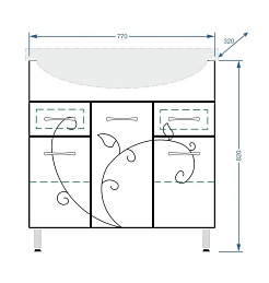 Stella Polare Тумба с раковиной Фантазия 80 – фотография-4