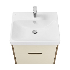 Акватон Тумба с раковиной Оливия 55 Бежевый/Дуб веллингтон – фотография-2