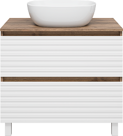 Brevita Тумба под раковину Dakota 80 дуб галифакс олово/белая – фотография-1
